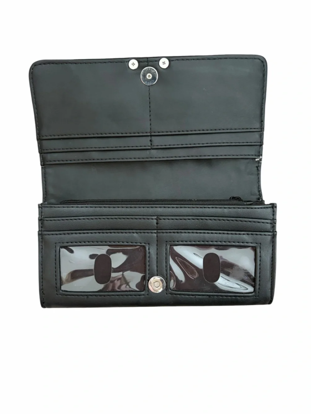Nine West Black Embossed Clasp Wallet